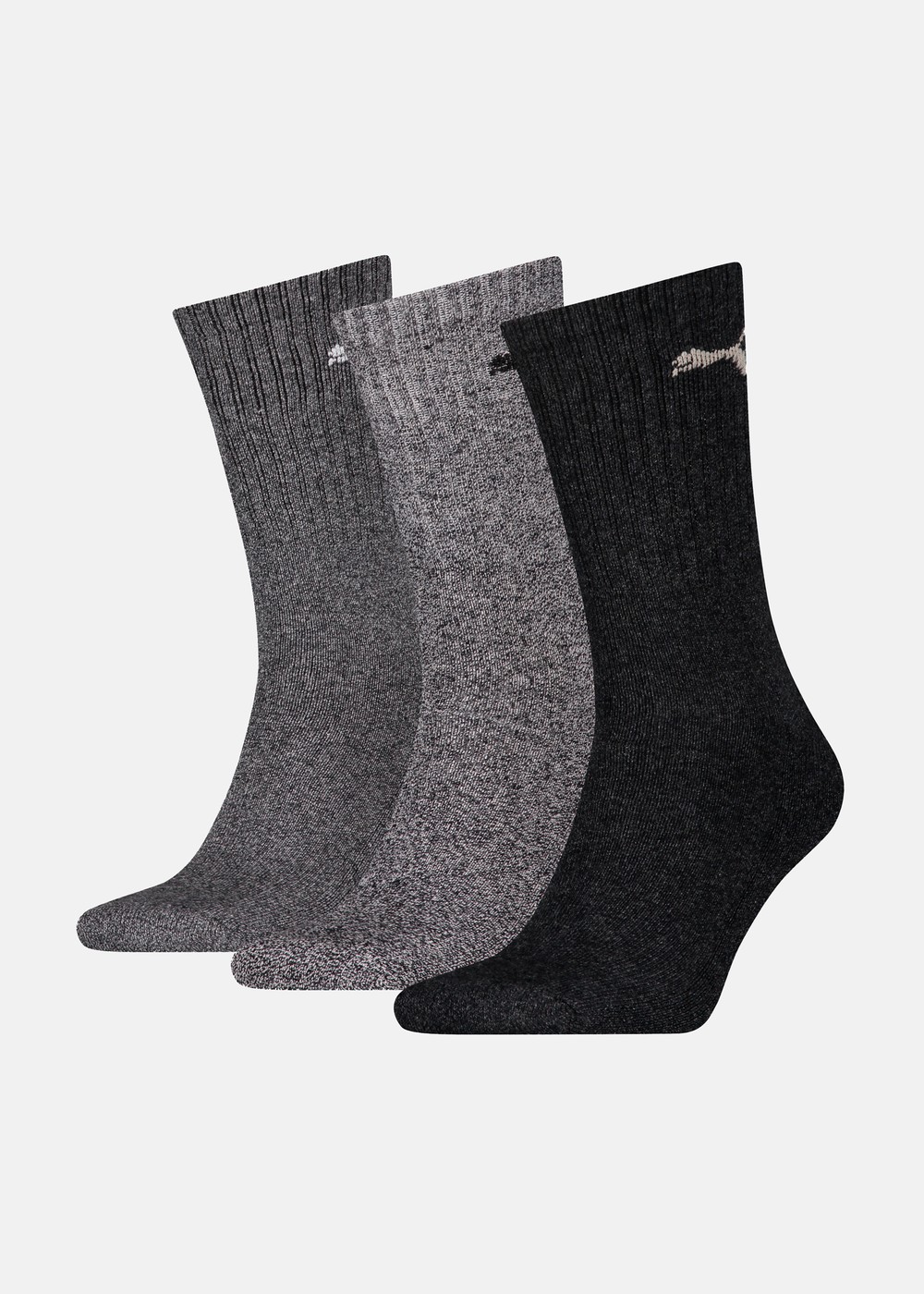 Puma Unisex Crew Sock 3p, Anthracite / Grey, 35-38,  Bomullsstrumpor