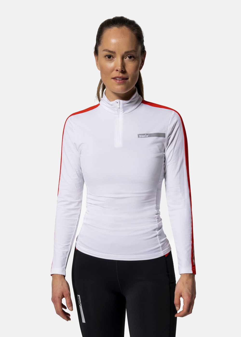 Roadline Nts Half Zip Baselaye, Bright White/Fiery Red, Xs,  Träningströjor