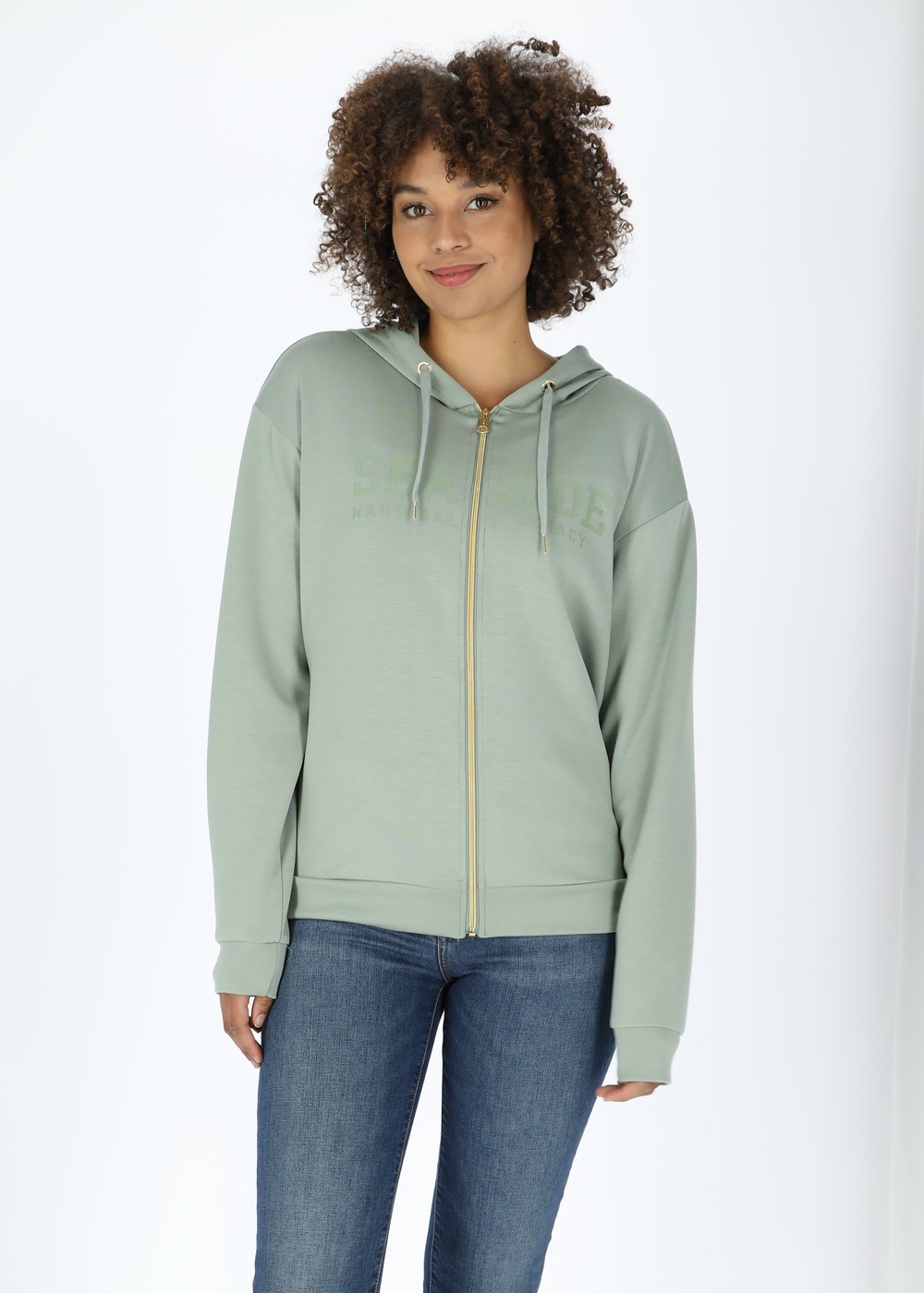 Houston Zip Hood W, Seaweed Green, 44,  Hoodies