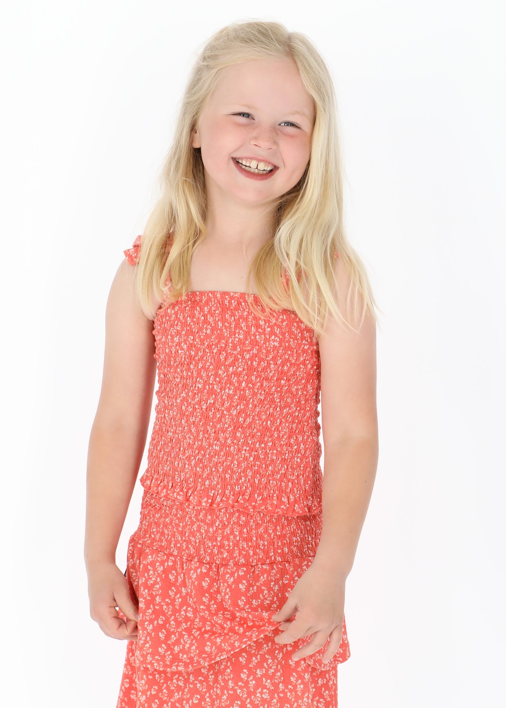 Maine Smock Top Jr, Blush Flower, 130,  Toppar Maine Smock Top Jr, Blush Flower, 130,  Toppar