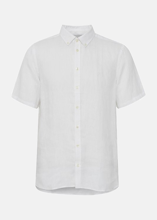 Cfanton 0071 Ss 100% Linen Shi, Snow White, 2xl,  Kortärmade Skjortor