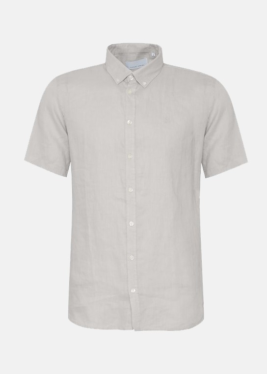 Cfanton 0071 Ss 100% Linen Shi, Chateau Gray, S,  Kortärmade Skjortor Cfanton 0071 Ss 100% Linen Shi, Chateau Gray, S,  Kortärmade Skjortor
