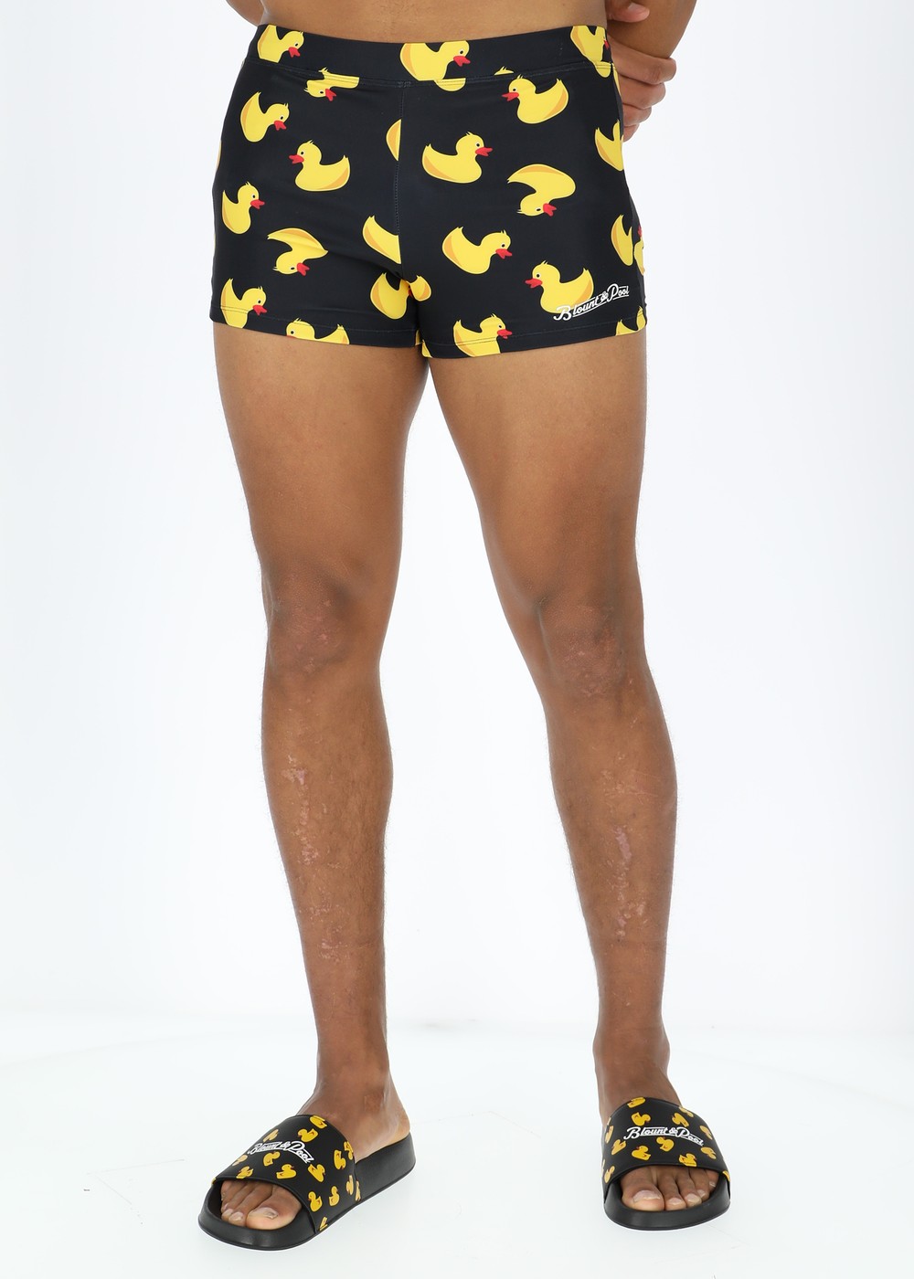 Tropical Swim Trunk, Black Yellow Duck, Xl,  Badbyxor