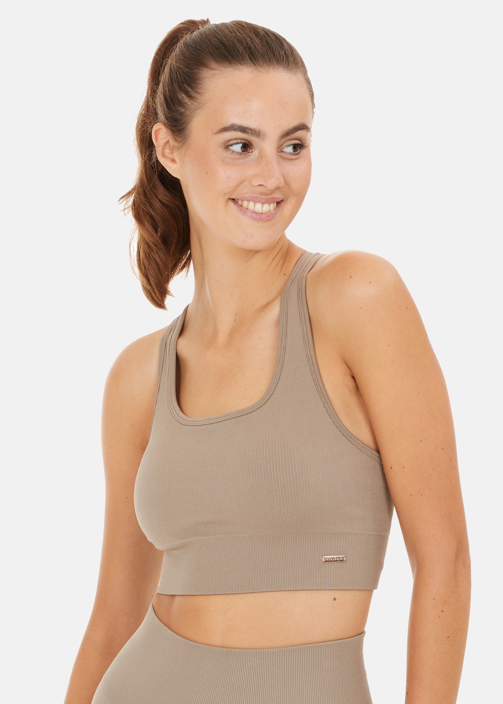 Aideny W Seamless Rib Bra, Desert Taupe, L/Xl,  Sport-Bh