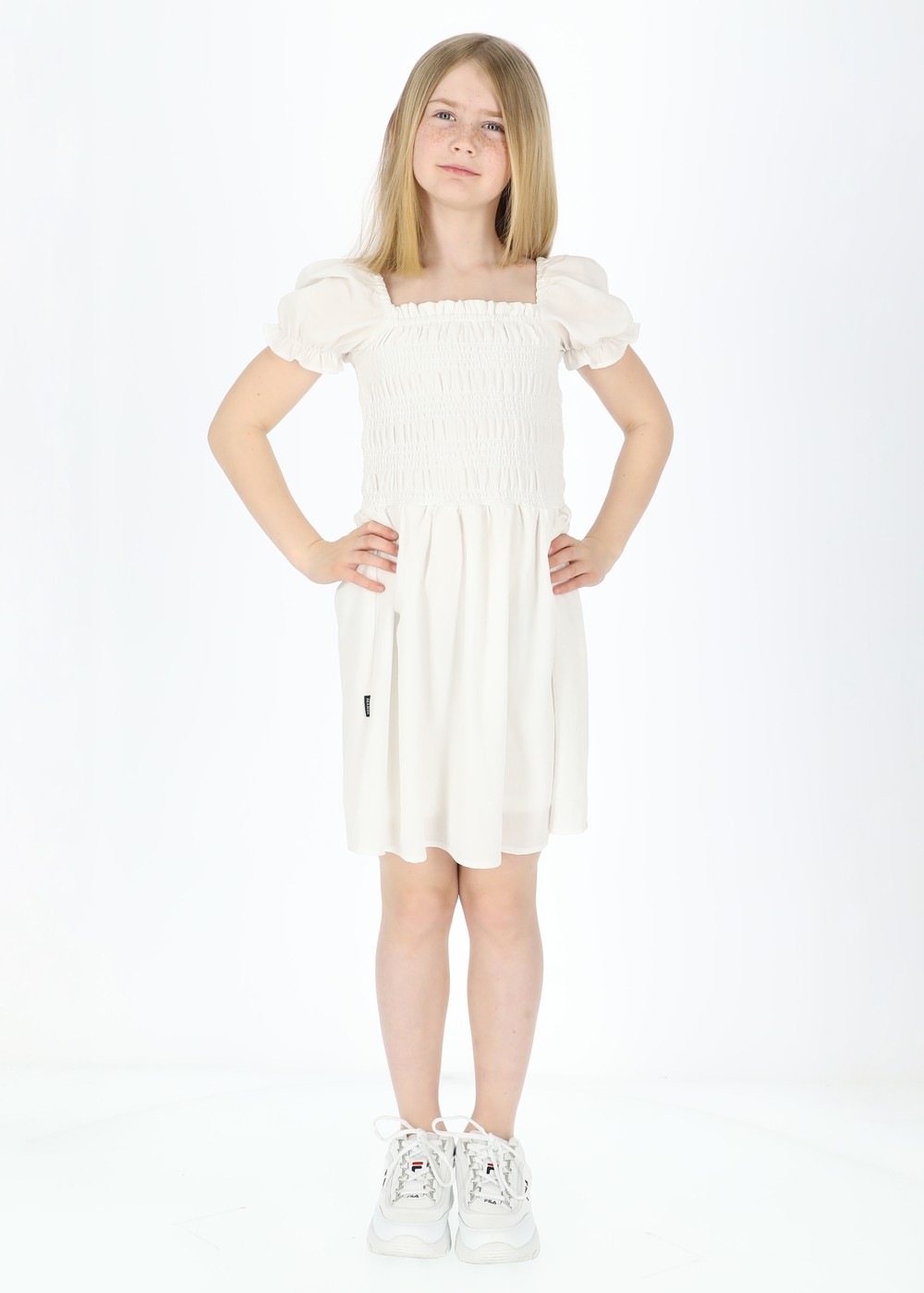 Miami Smock Dress  Jr, White, 130,  Klänningar Miami Smock Dress  Jr, White, 130,  Klänningar