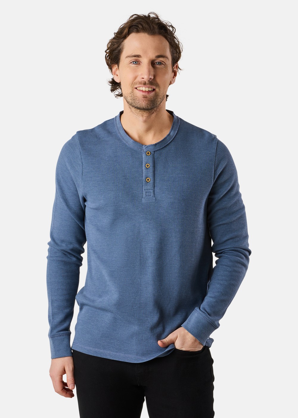 Henley Shirt, Denim Blue, S,  Sweatshirts Henley Shirt, Denim Blue, S,  Sweatshirts