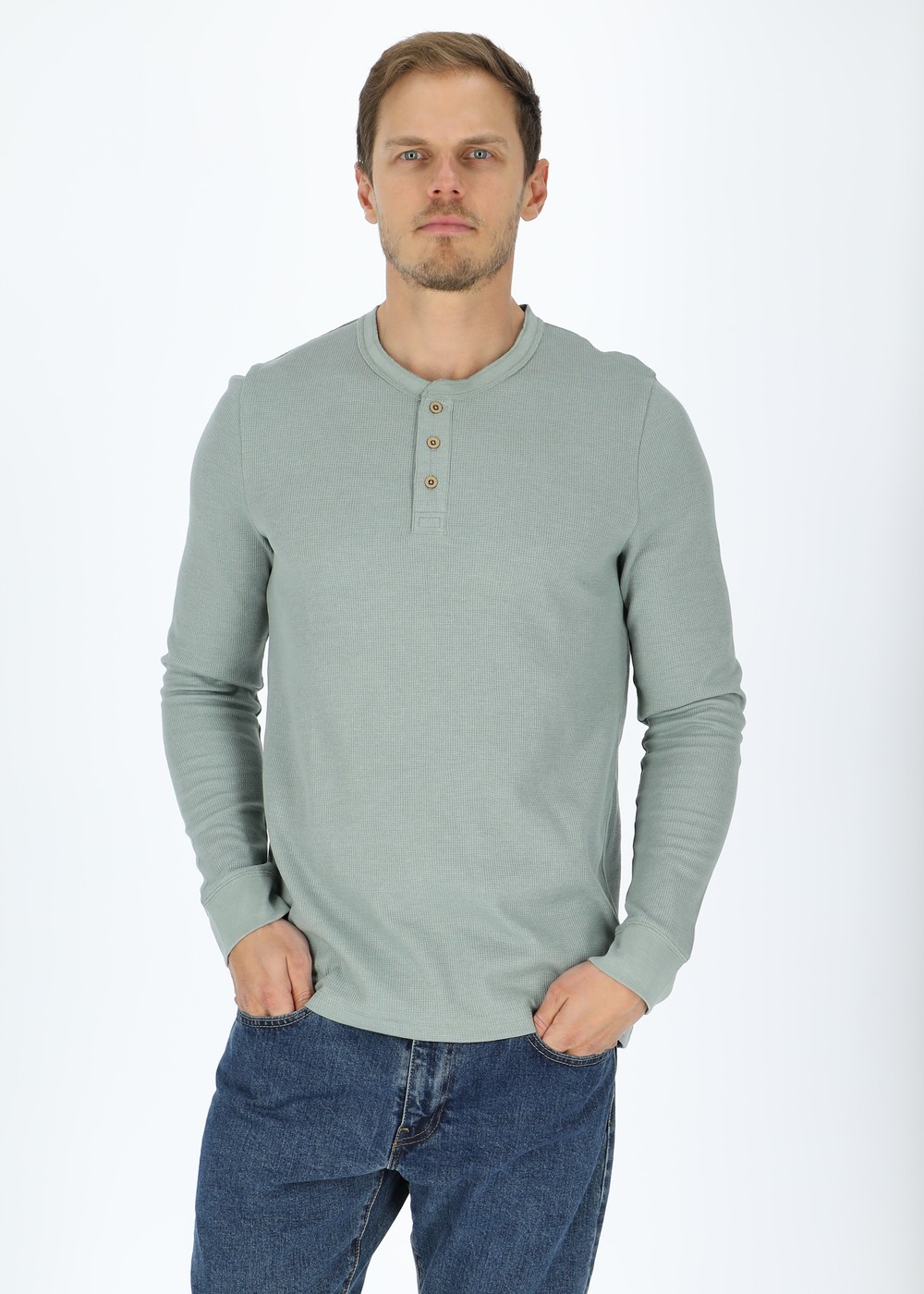 Henley Shirt, Sage Green, Xl,  Sweatshirts