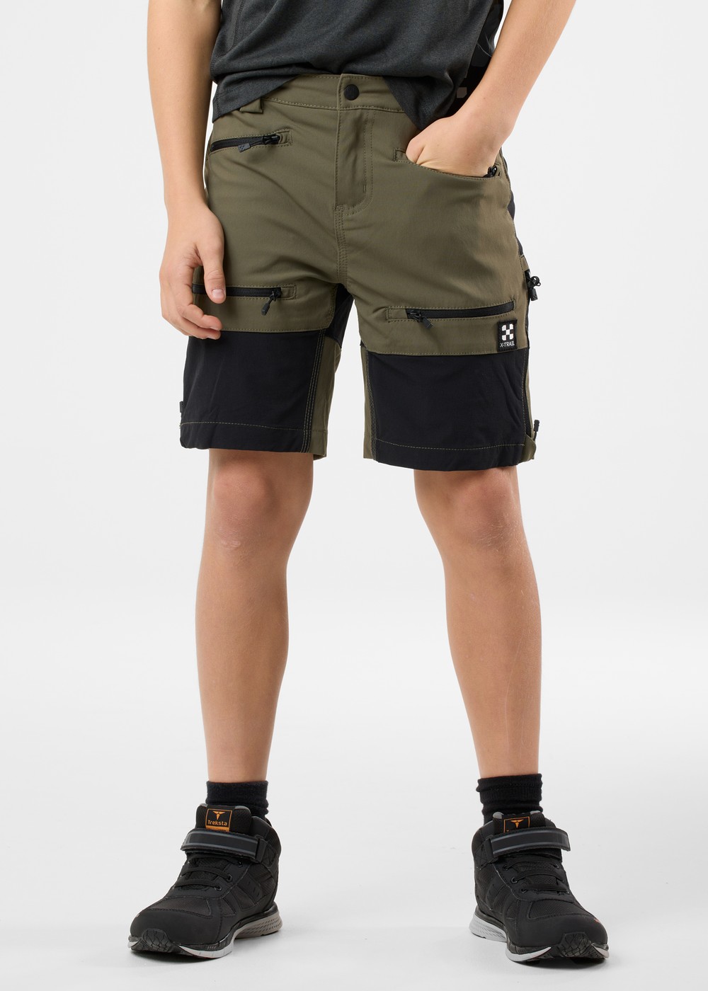 Colorado Stretch Shorts Jr, Olive/Black, 170,  Vandringsshorts