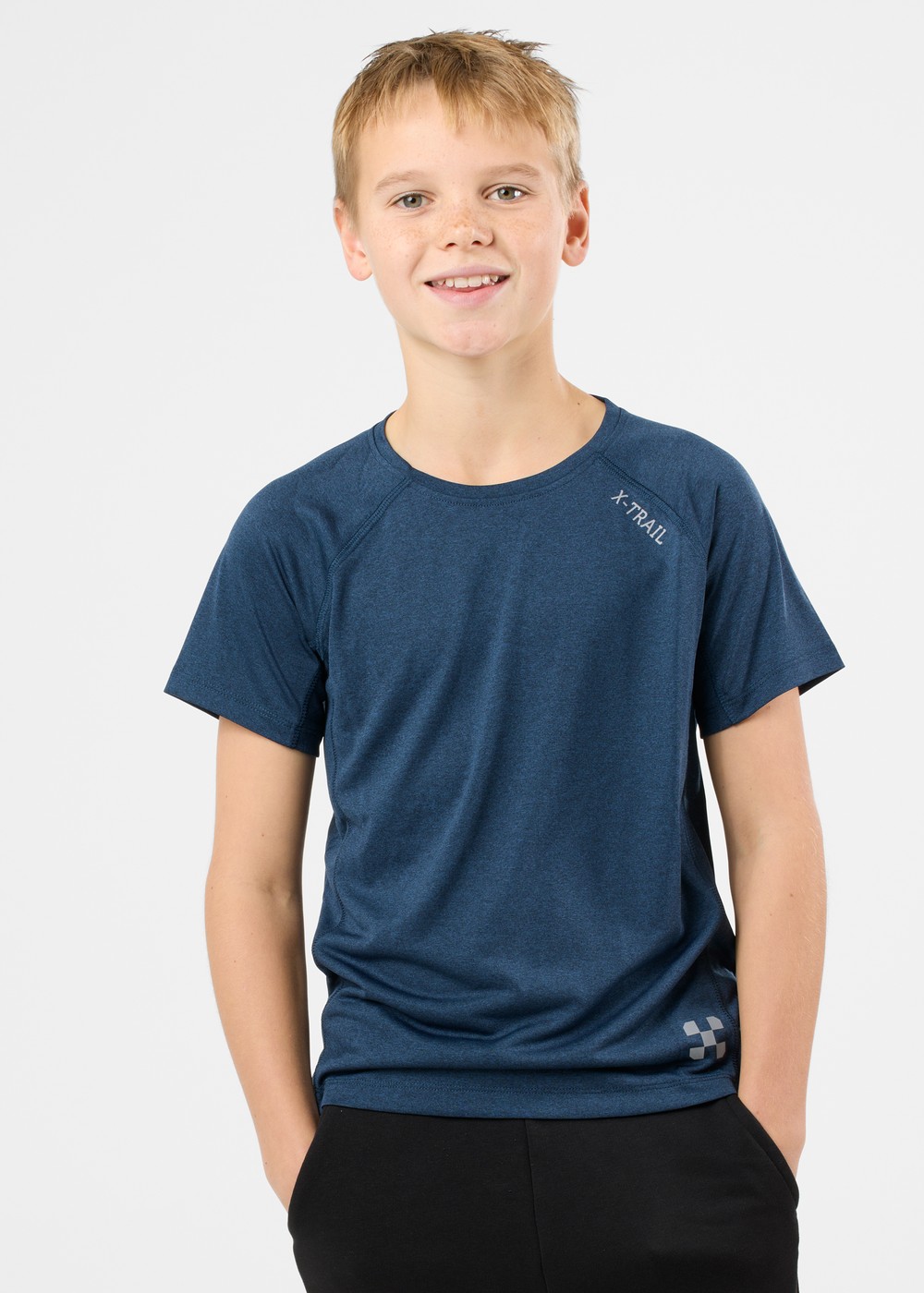 Training Tee Ii Jr, Dk. Navy Melange, 130,  Löpar-T-Shirts Training Tee Ii Jr, Dk. Navy Melange, 130,  Löpar-T-Shirts