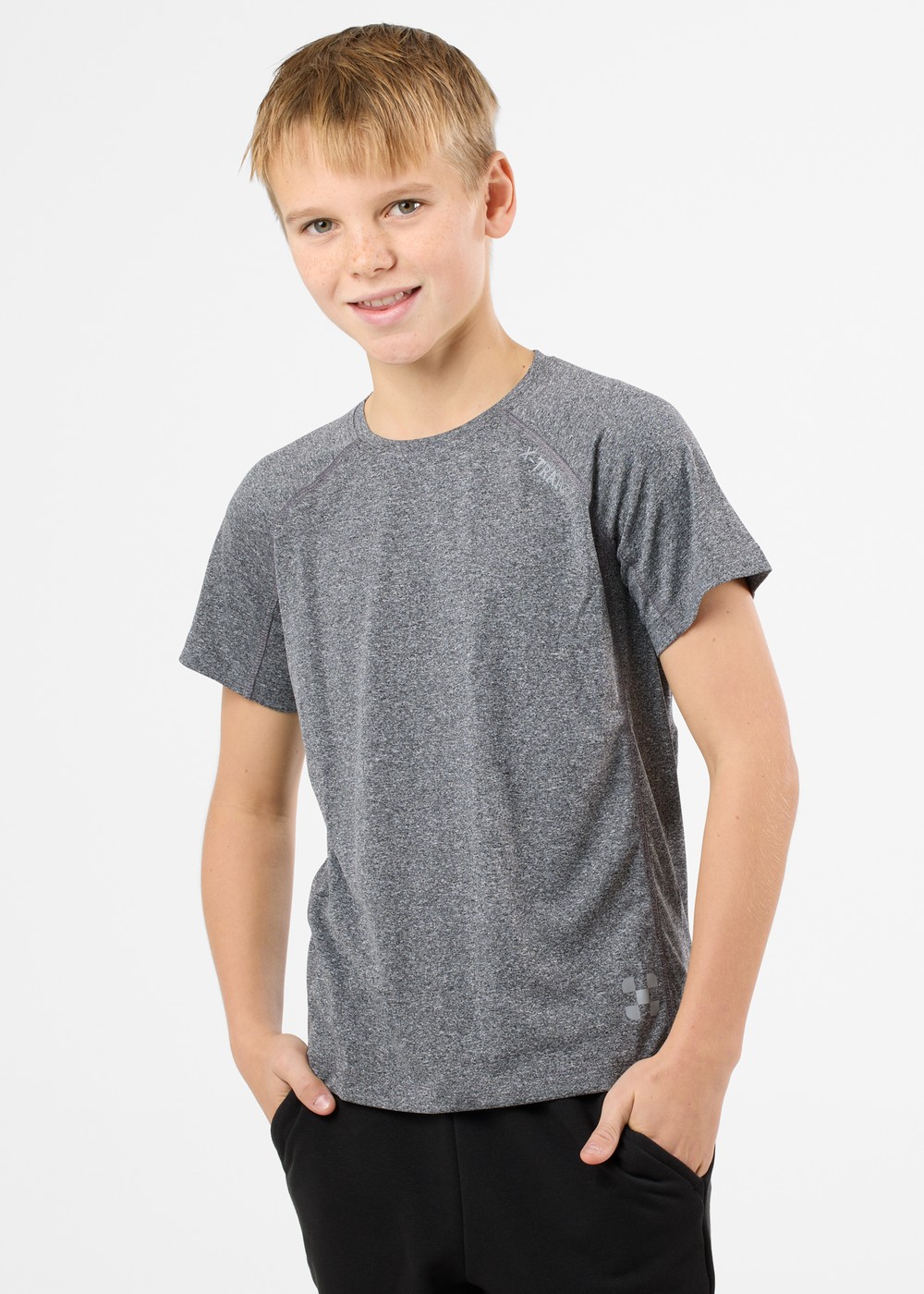 Training Tee Ii Jr, Charcoal Melange, 150,  Löpar-T-Shirts