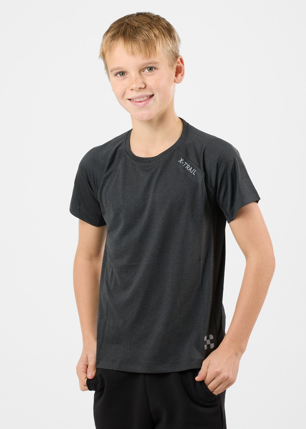 Training Tee Ii Jr, Black Melange, 140,  Löpar-T-Shirts