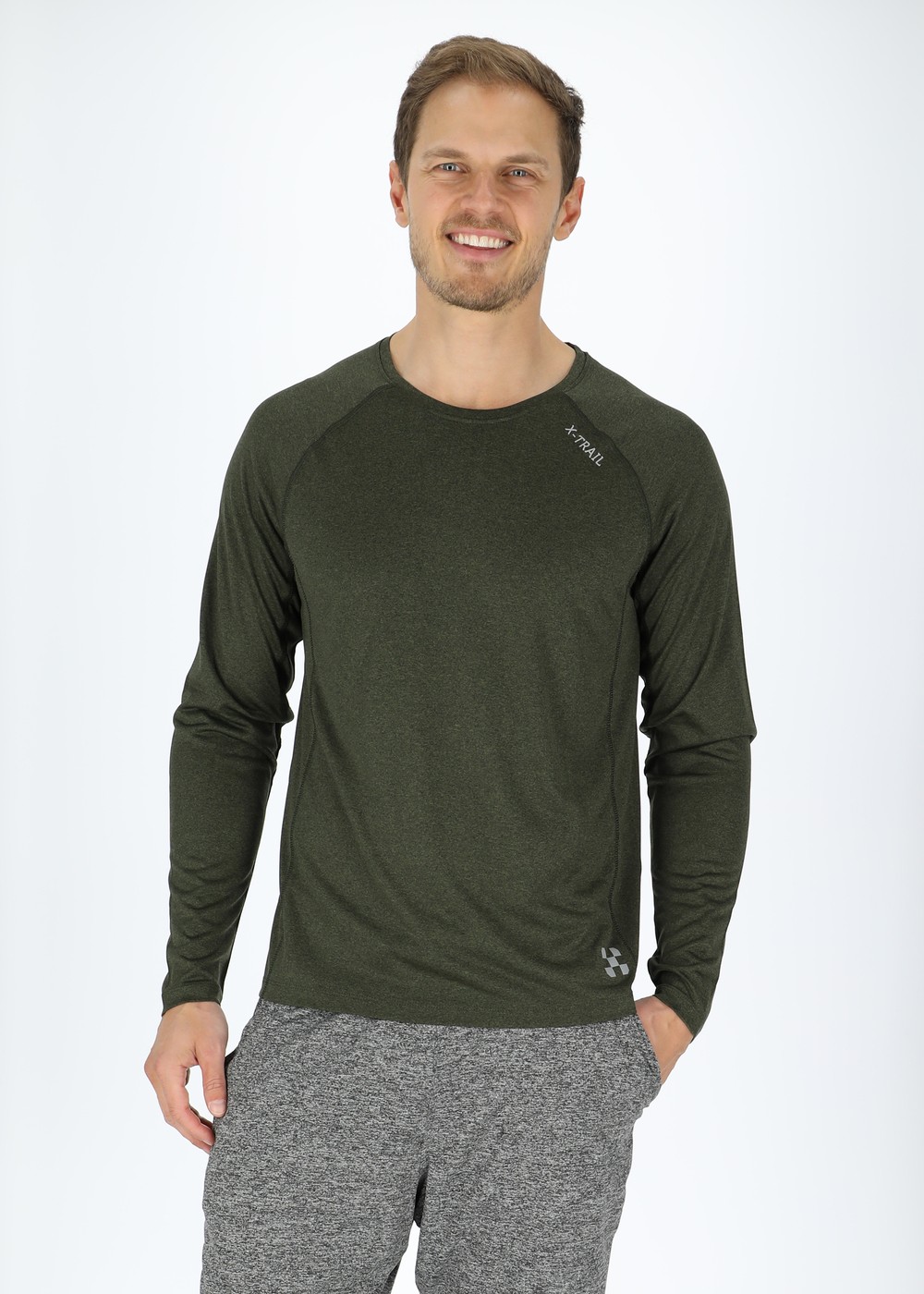 Training L/S Tee Ii, Olive Melange, L,  Tränings-T-Shirts Training L/S Tee Ii, Olive Melange, L,  Tränings-T-Shirts