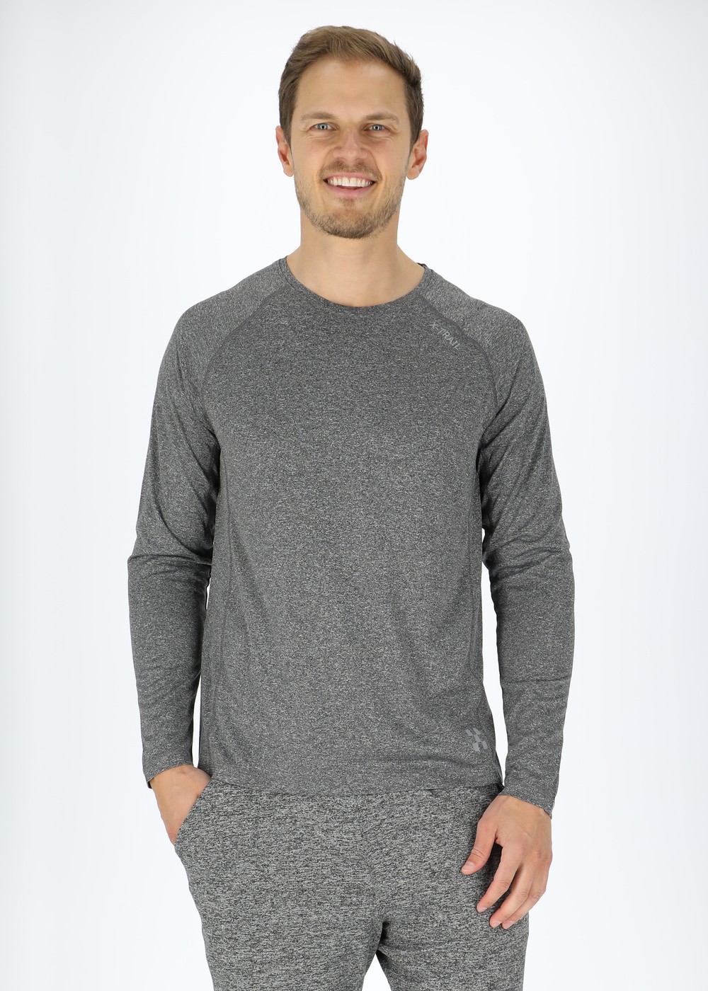 Training L/S Tee Ii, Charcoal Melange, Xs,  Tränings-T-Shirts Training L/S Tee Ii, Charcoal Melange, Xs,  Tränings-T-Shirts