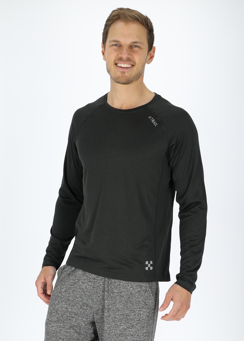 Training L/S Tee Ii, Black Melange, Xl,  Tränings-T-Shirts