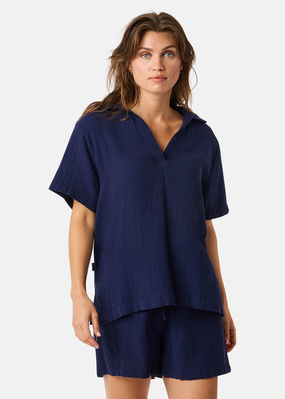 Maxime Blouse W, Dk. Navy, 36,  Kortärmade Skjortor Maxime Blouse W, Dk. Navy, 36,  Kortärmade Skjortor