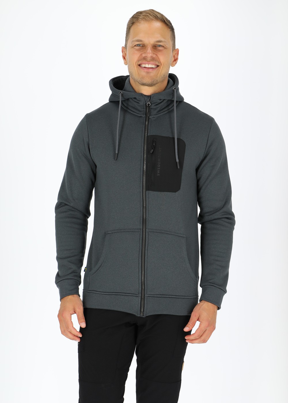 Trondheim Stretch Full Zip Hood, Black Melange, Xl,  Hoodies