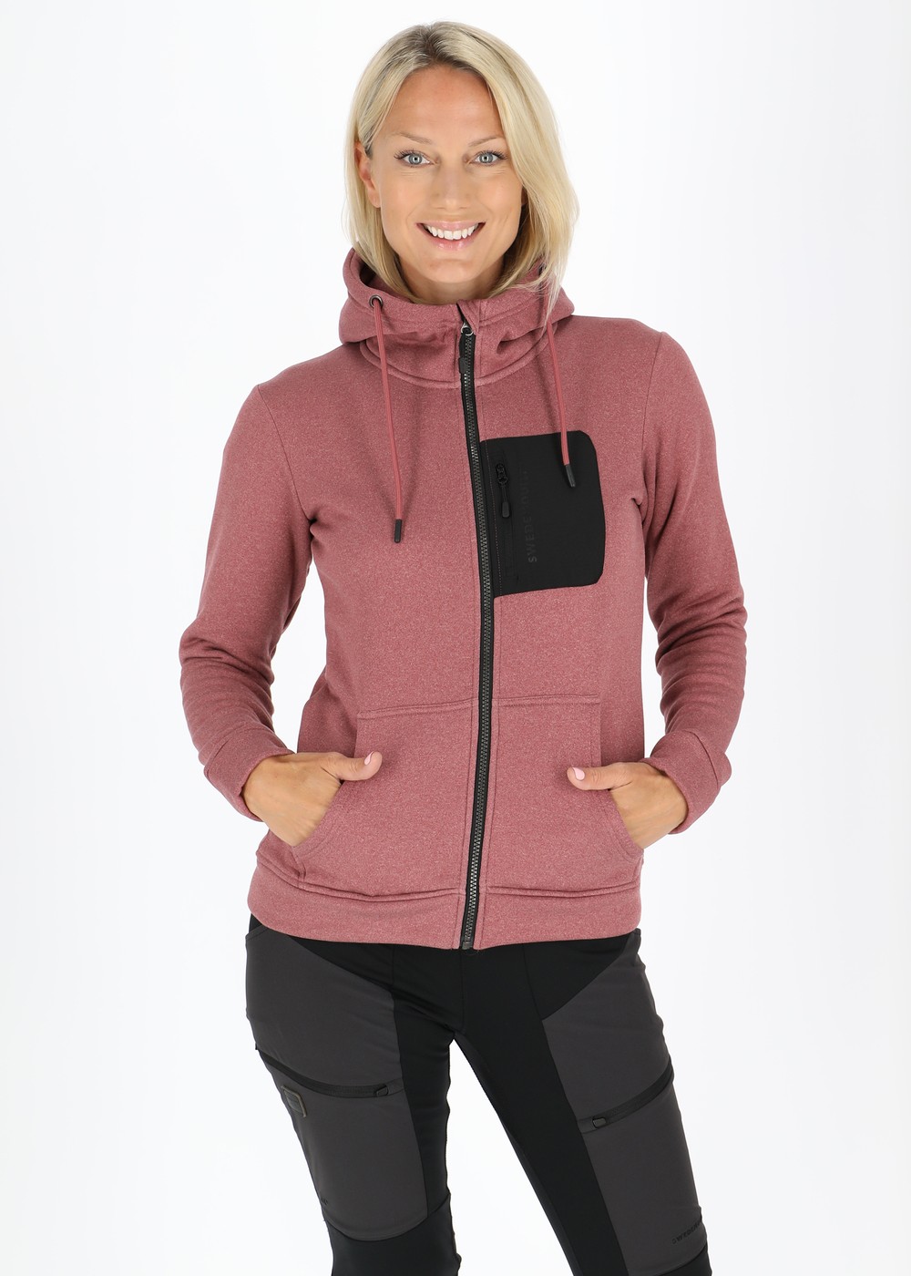 Trondheim Stretch Full Zip Hood W Dusty Rose Melange 46  Hoodies