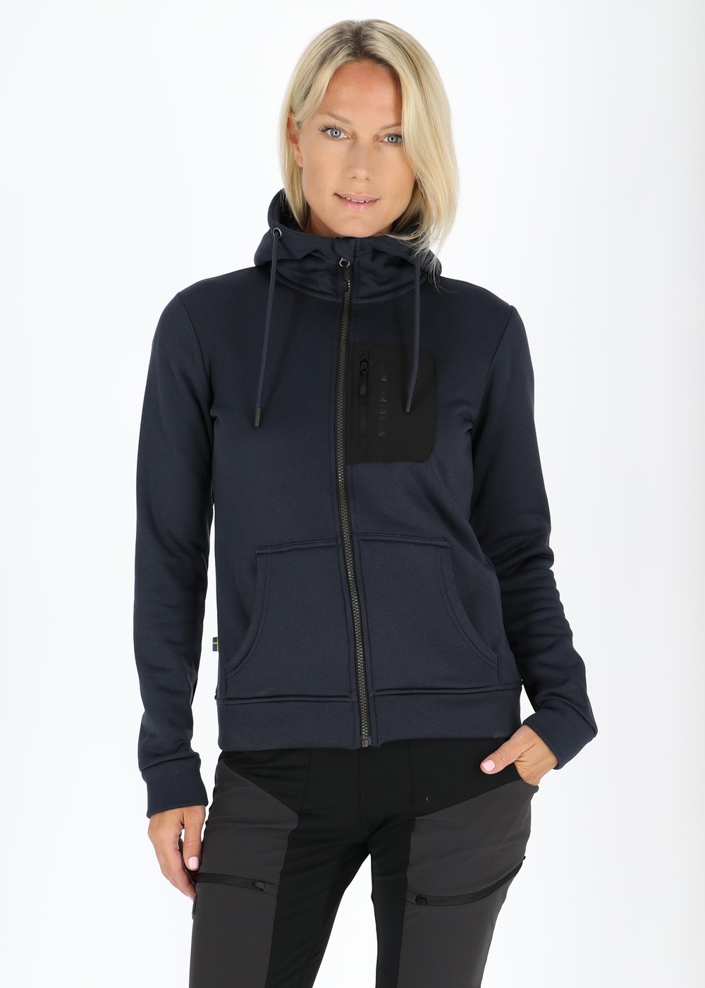 Trondheim Stretch Full Zip Hood W Dk. Navy Melange 36  Hoodies