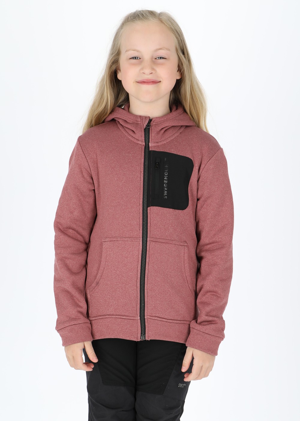 Trondheim Stretch Full Zip Hood Jr Dusty Rose Melange 140  Hoodies