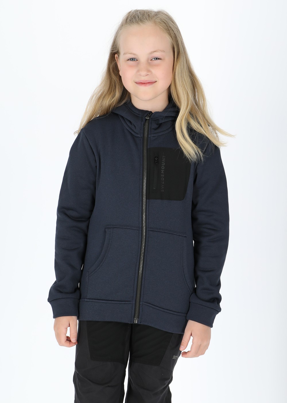 Trondheim Stretch Full Zip Hood Jr, Dk. Navy Melange, 170,  Hoodies | Kläder//Strumpor//Dam//Träningsstrumpor | Padelspecialisterna