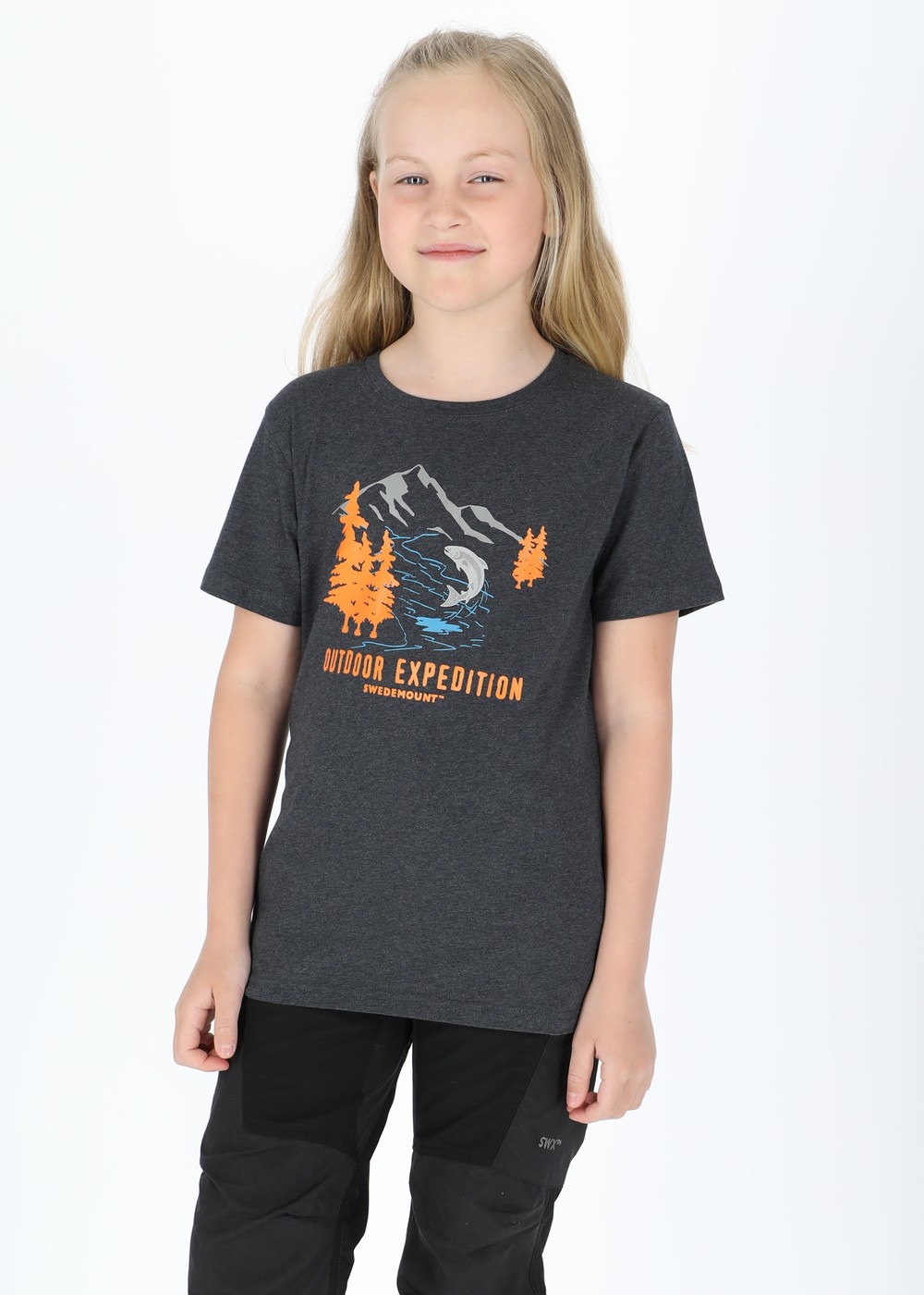 Forest Tee Jr, Greymelange Salmon, 160,  T-Shirts Forest Tee Jr, Greymelange Salmon, 160,  T-Shirts