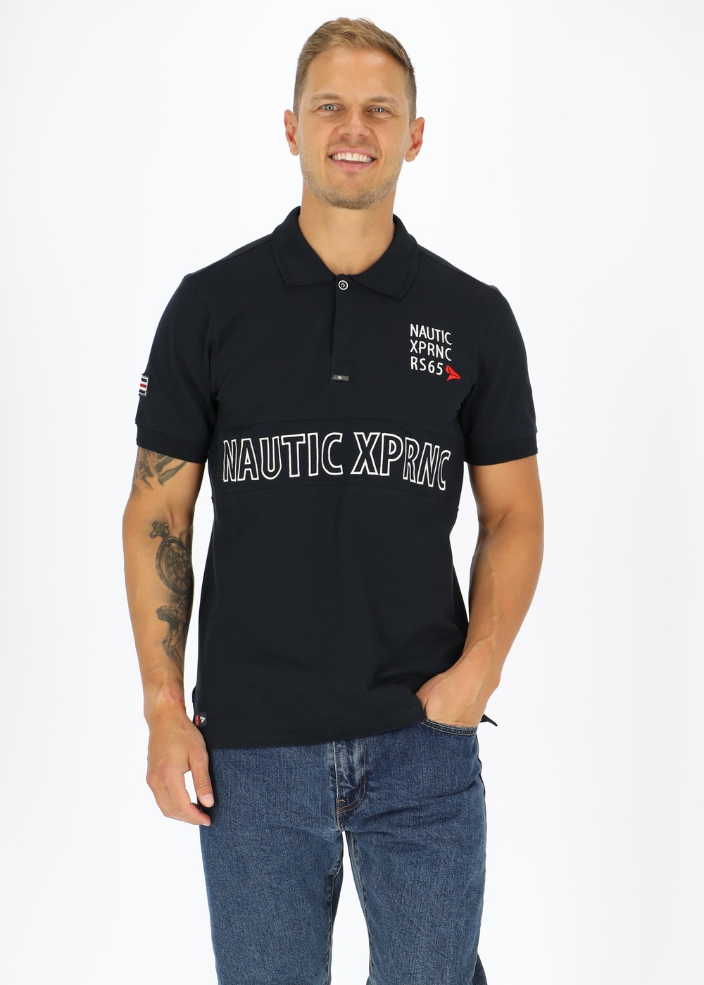 Marstrand Logo Piké, Dk. Navy/Dk. Navy, L,  Bomullspikéer Marstrand Logo Piké, Dk. Navy/Dk. Navy, L,  Bomullspikéer