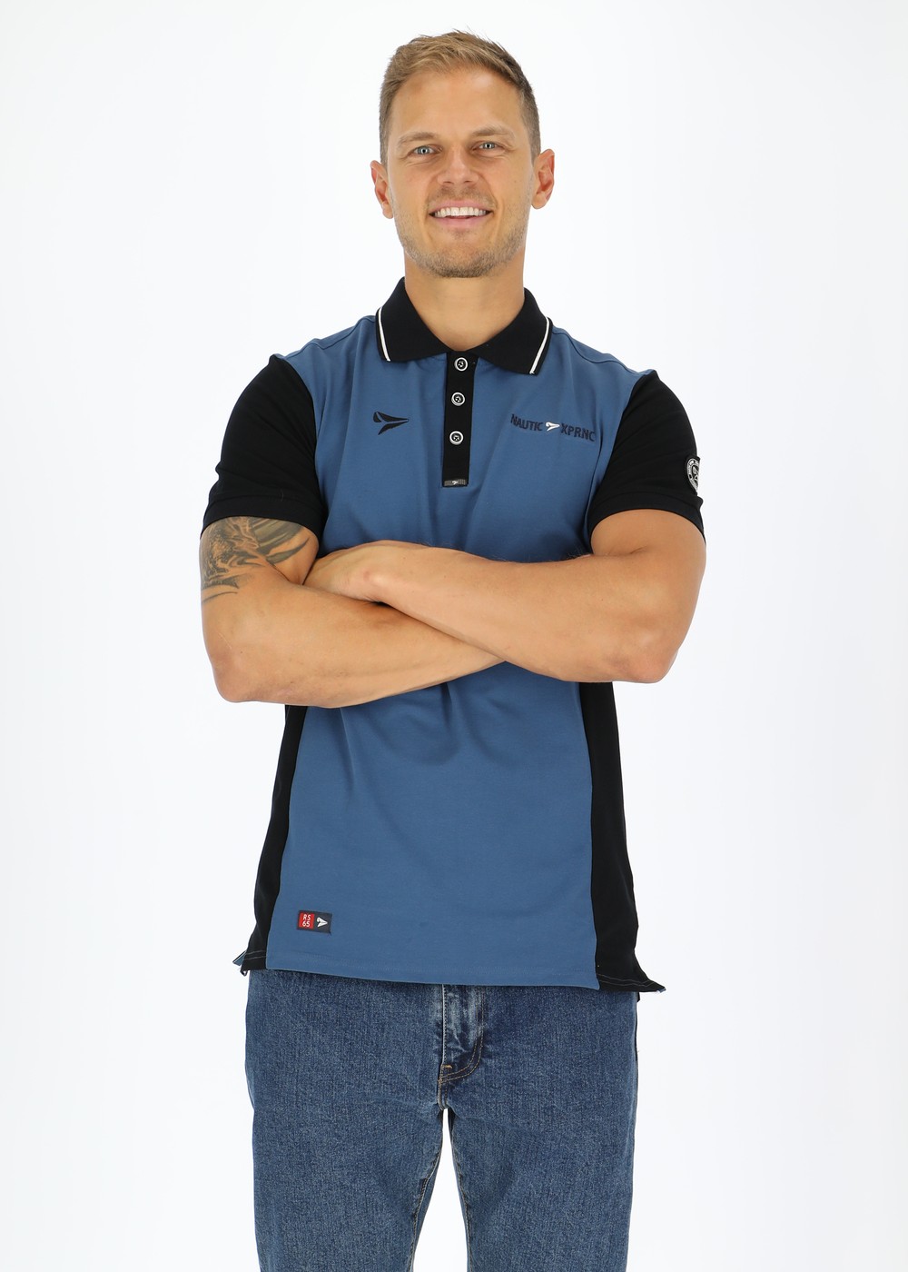 Marstrand Vertikcal Piké, Denim Blue/Black, L,  Piketröjor