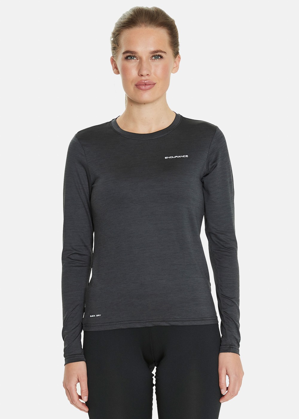 Maje W Melange L/S Tee, Black, 36,  Träningströjor