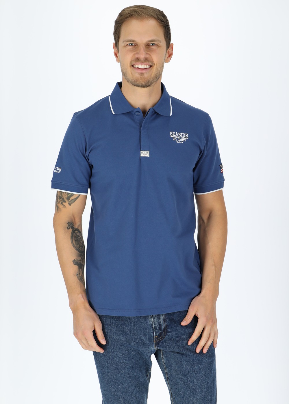 Crew Piké, Sea Blue, L,  Piketröjor Crew Piké, Sea Blue, L,  Piketröjor