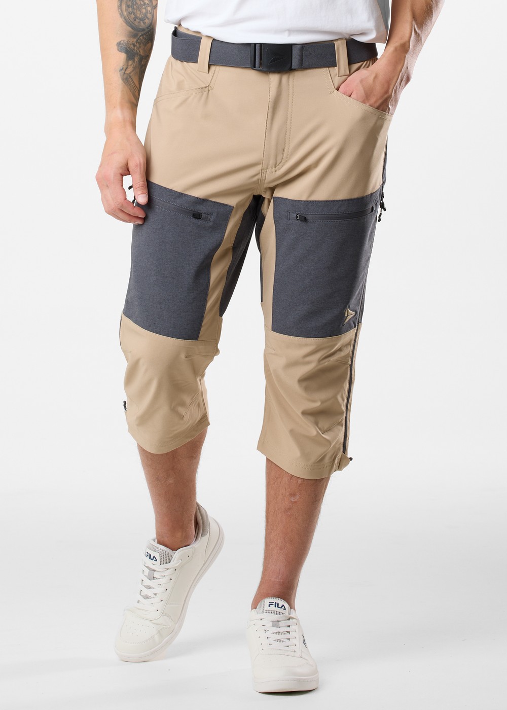 Sail 3/4 Pants, Beige/Charcoal Melange, Xl,  Vandringsshorts