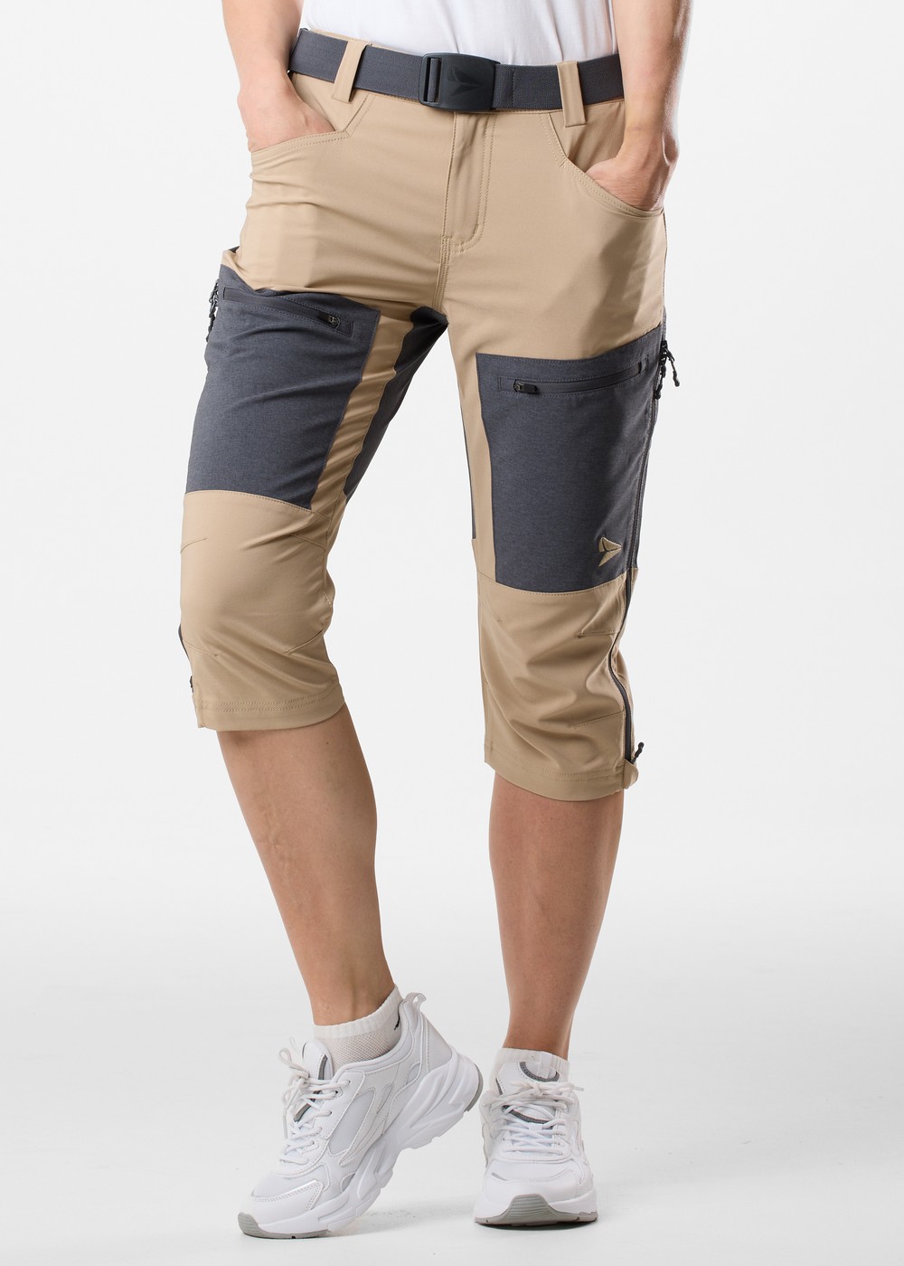 Sail 3/4 Pants W, Beige/Charcoal Melange, 44,  Vandringsshorts