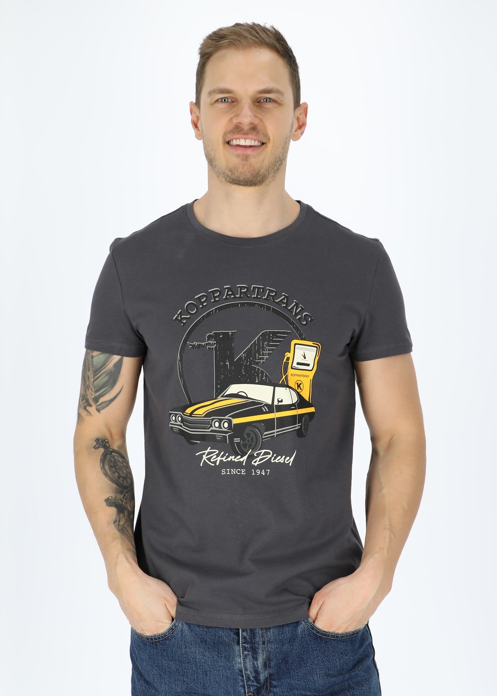 Car Logo Tee, Charcoal, M,  T-Shirts