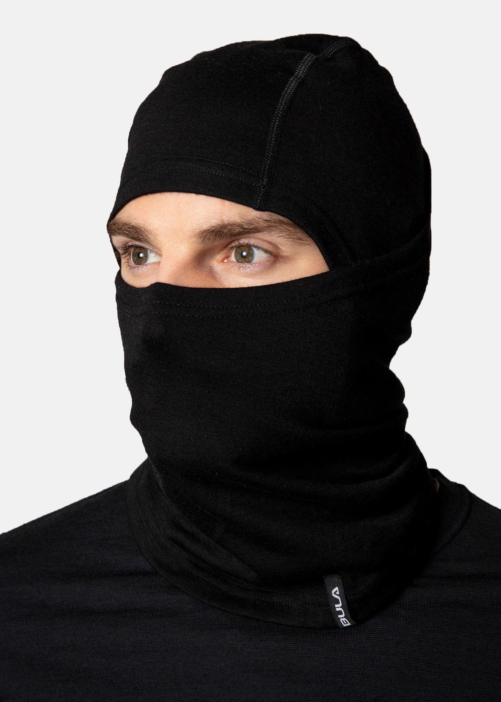 Wool Convertible Balaclava, Black, Onesize,  Pannband