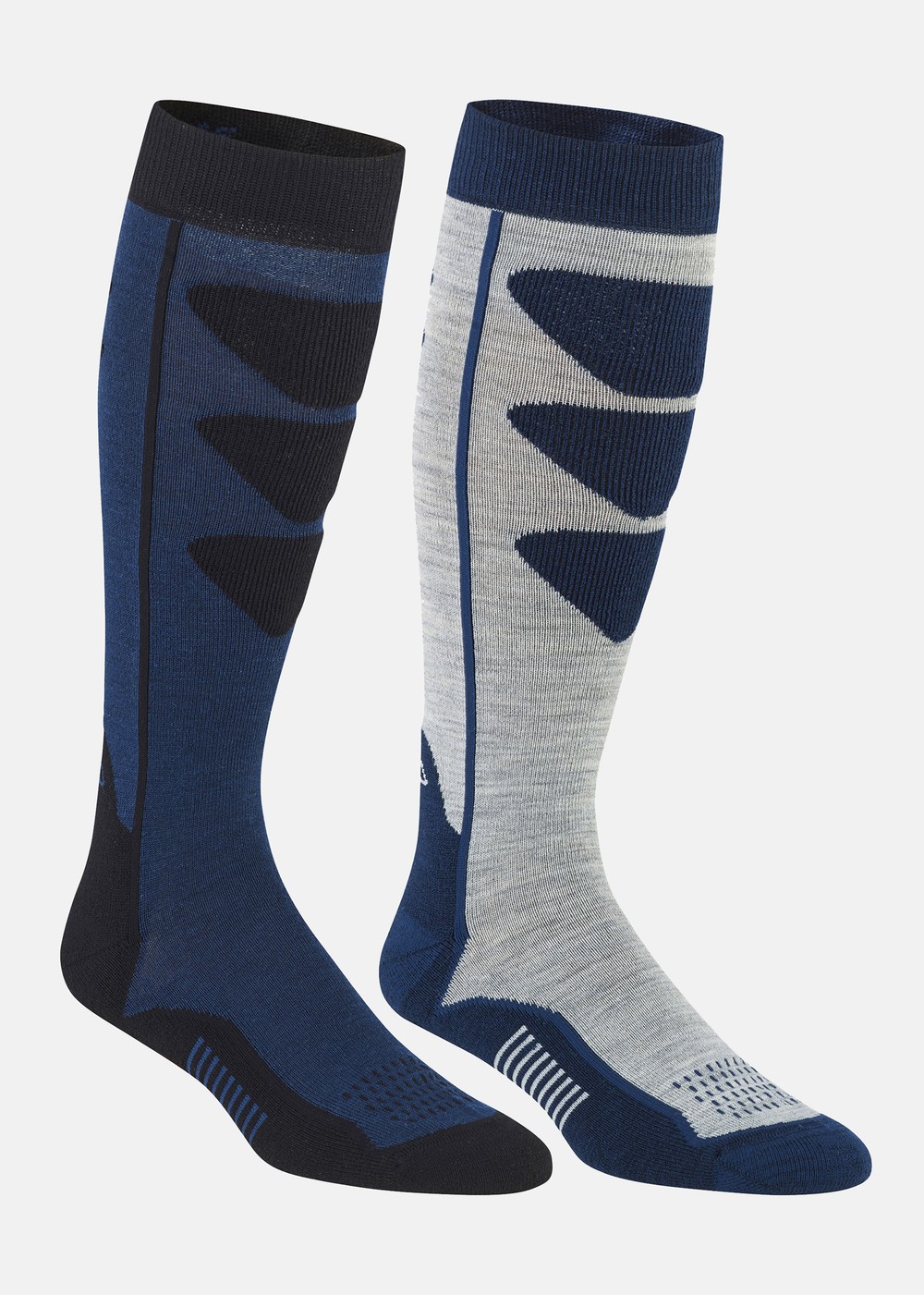 2pk Alpine Ski Socks, Denim, 43-45,  Skidstrumpor