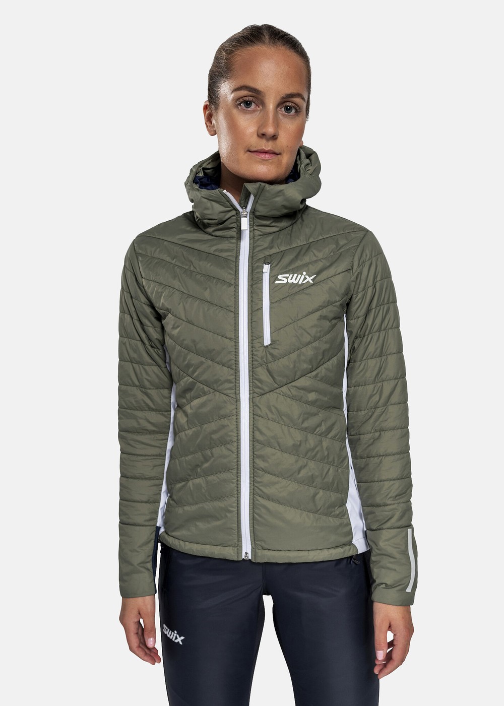 Dynamic Insulated Jacket W, Olive/ Dark Navy, L,  Längdskidjackor