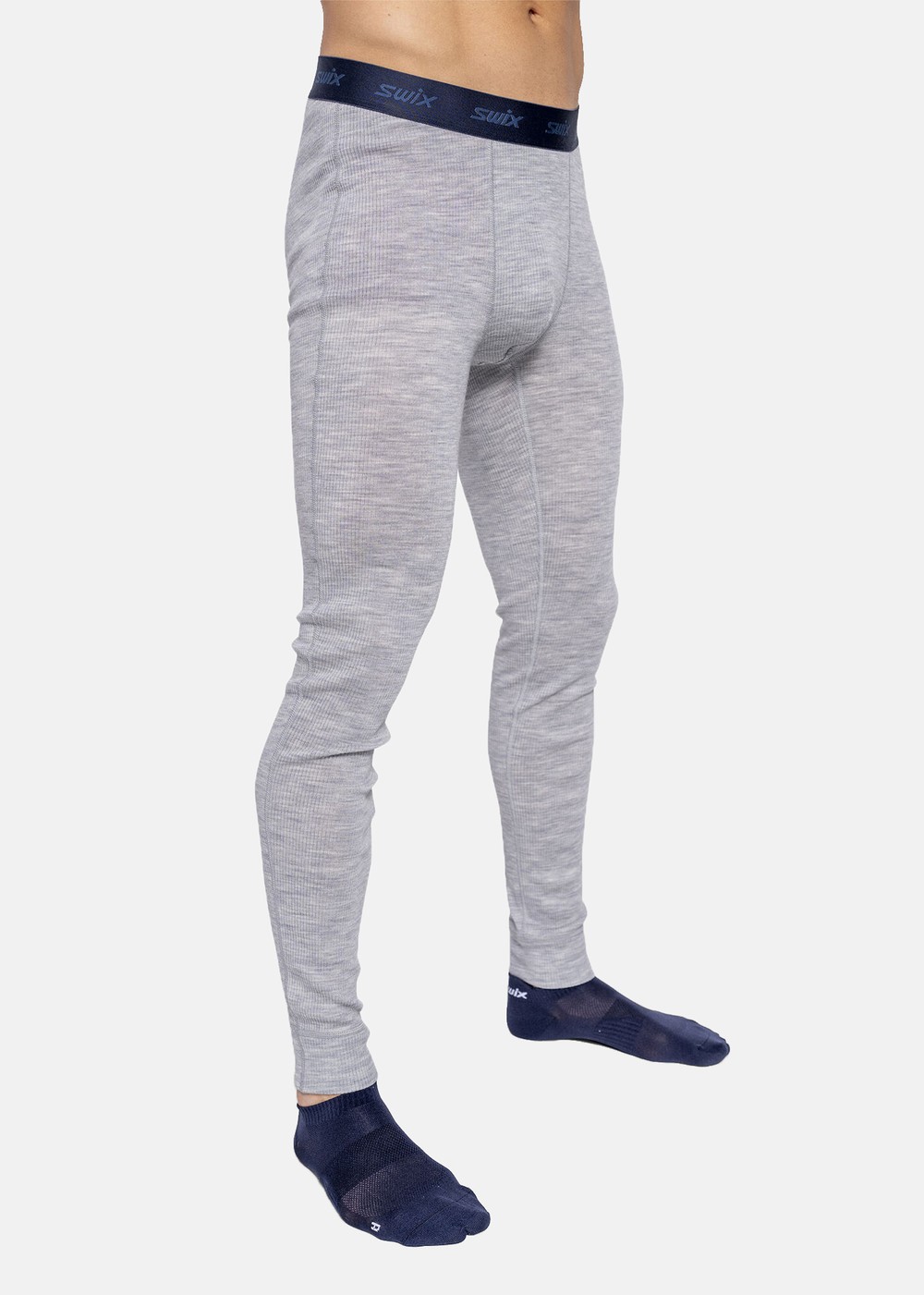 Racex Merino Pants M, Light Grey Melange/ Dark Navy, L,  Ullunderställ