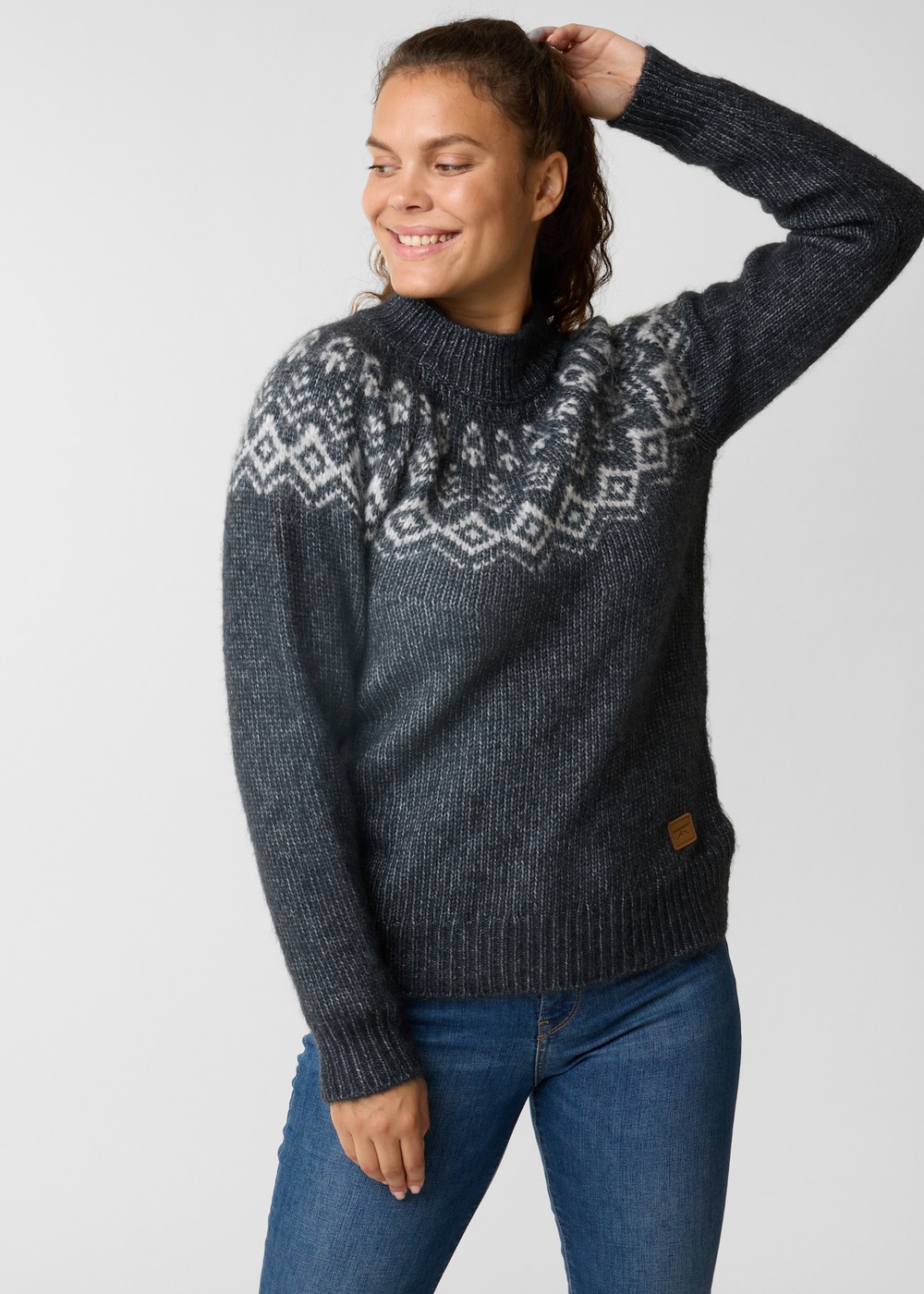 Lofoten Wool Knit W, Charcoal Melange, 46,  Tröjor