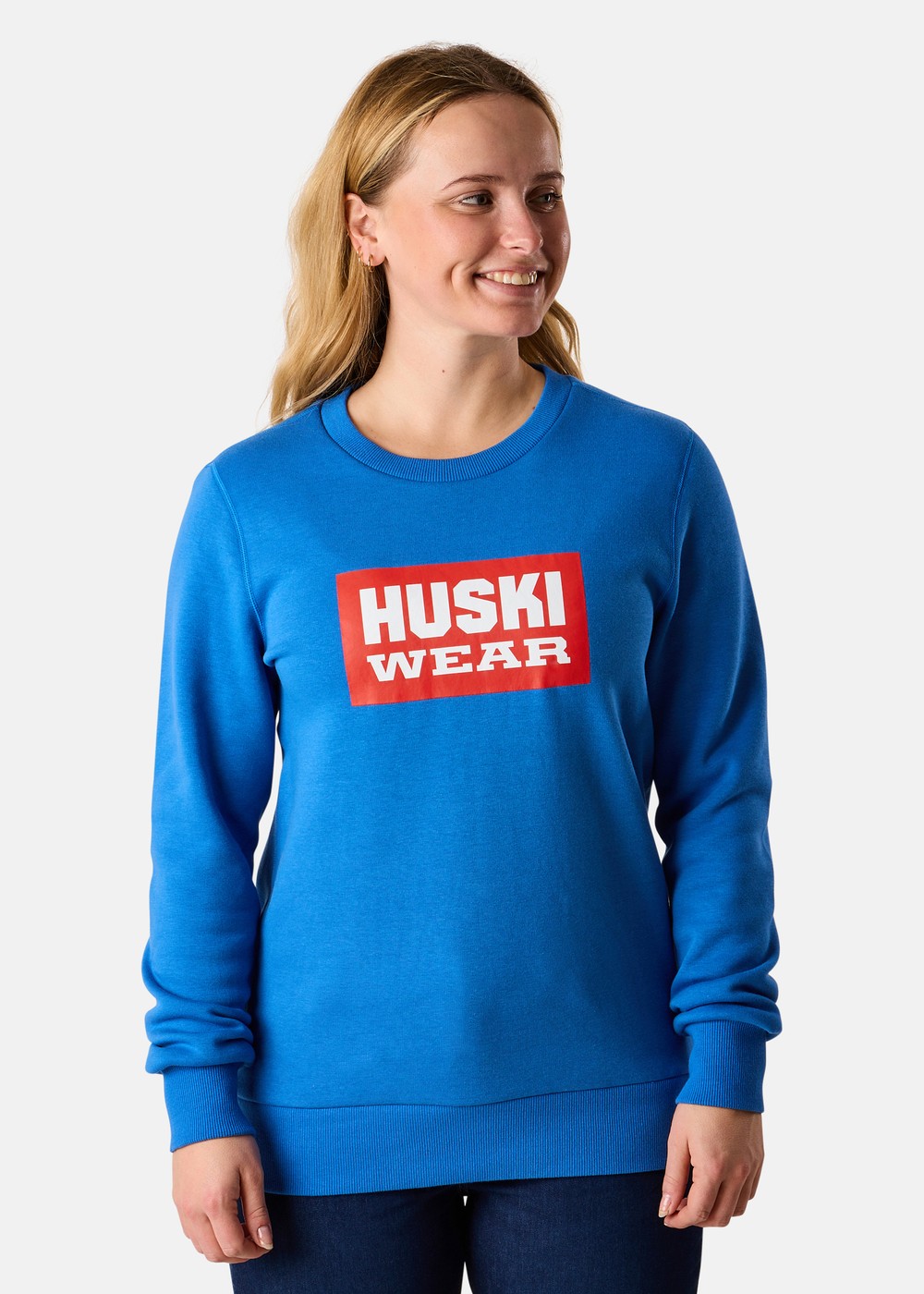 W Logo Crew, Azure Blue, S,  Sweatshirts