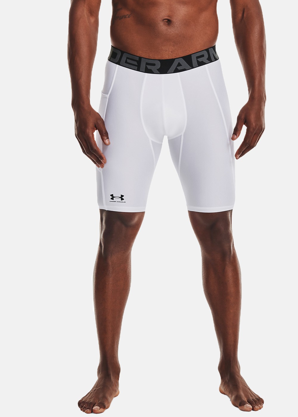 Ua Hg Armour Lng Shorts, White, Xl,  Löparkläder