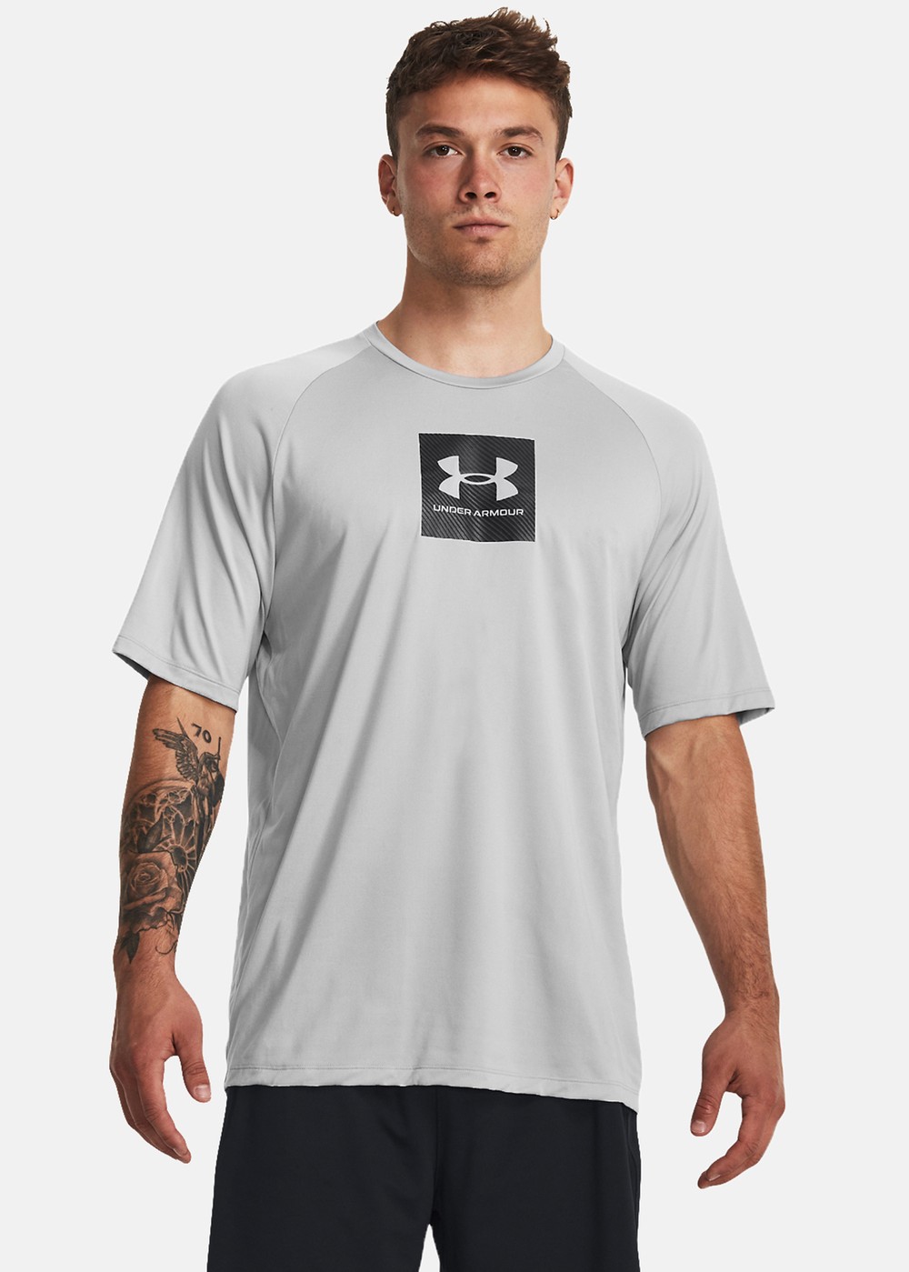 Ua Tech Prt Fill Ss, Gray, M,  Löparkläder