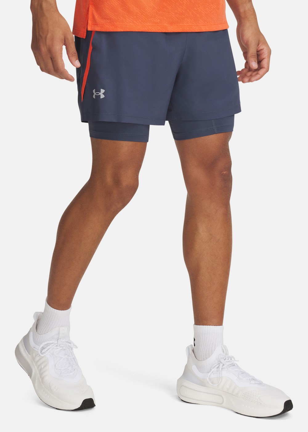 Ua Launch 5” 2-In-1 Shorts Downpour Gray 2xl  Löparkläder