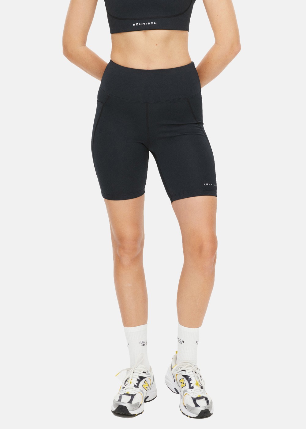 Flattering High Waist Bike Tig, Black, Xs,  Korta Tights