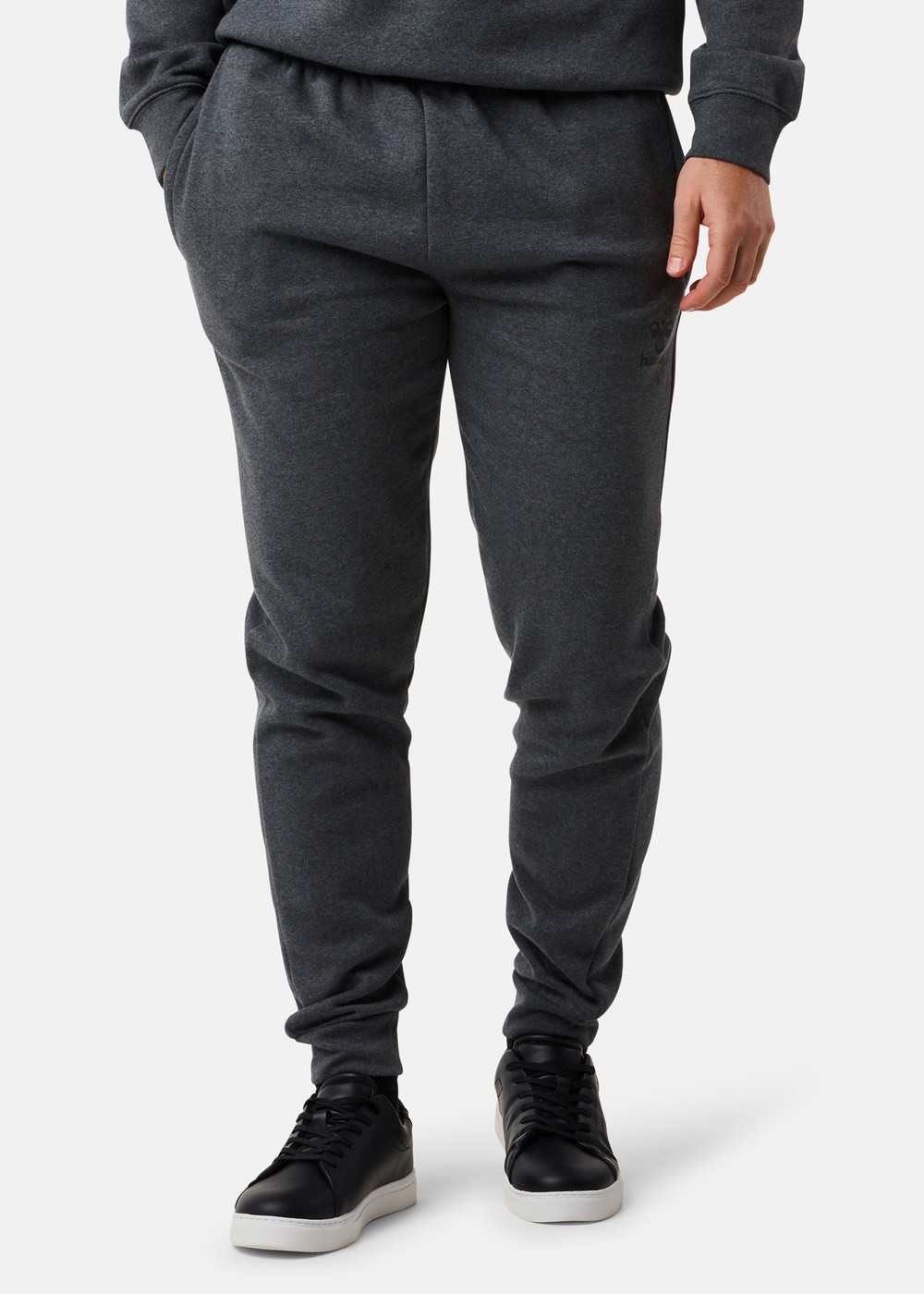 Hmlbee Classic Sweat Pants, Dark Grey Melange/Black, 2xl,  Sweatpants
