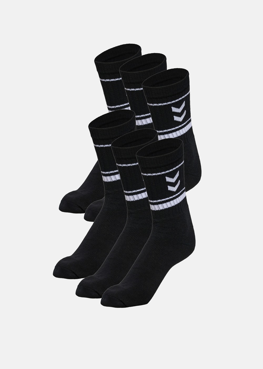Hmlfundamental Stripe Sock 6-P, Black/White, 43-45,  Bomullsstrumpor Hmlfundamental Stripe Sock 6-P, Black/White, 43-45,  Bomullsstrumpor