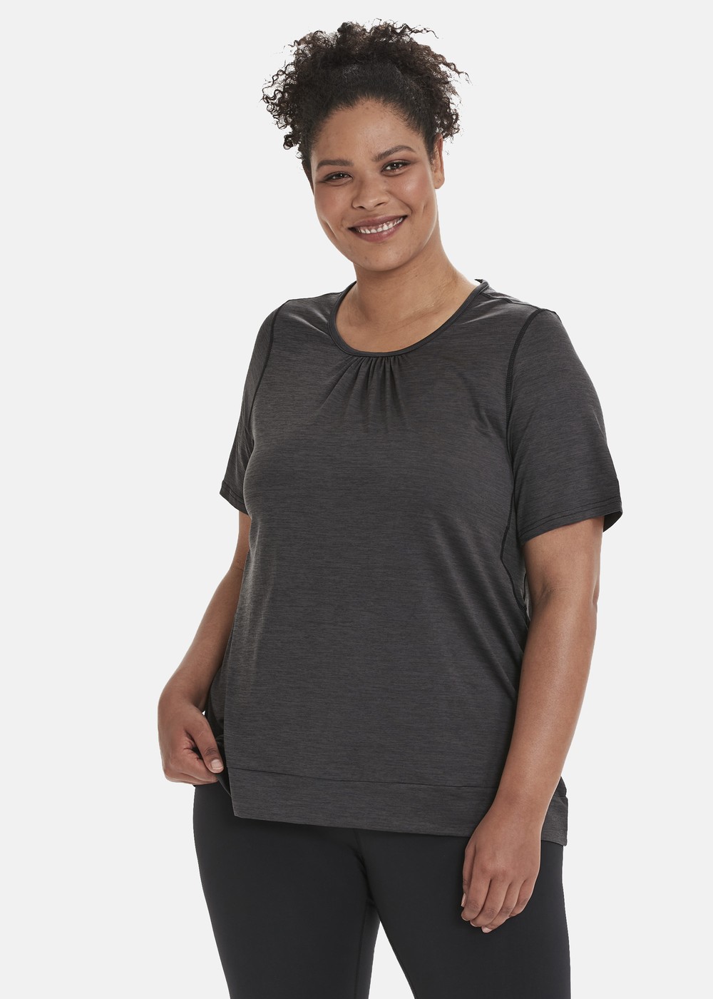 Bree W Melange S/S Tee, Black, 52,  Tränings-T-Shirts