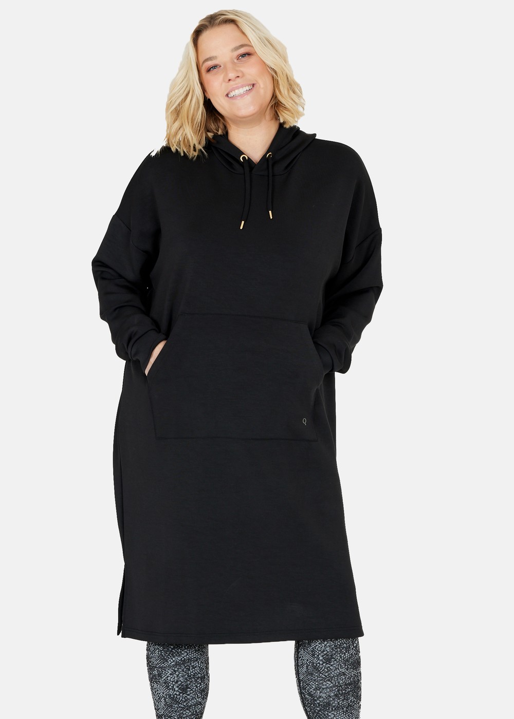 Ivory W Sweat Dress, Black, 52,  Klänningar