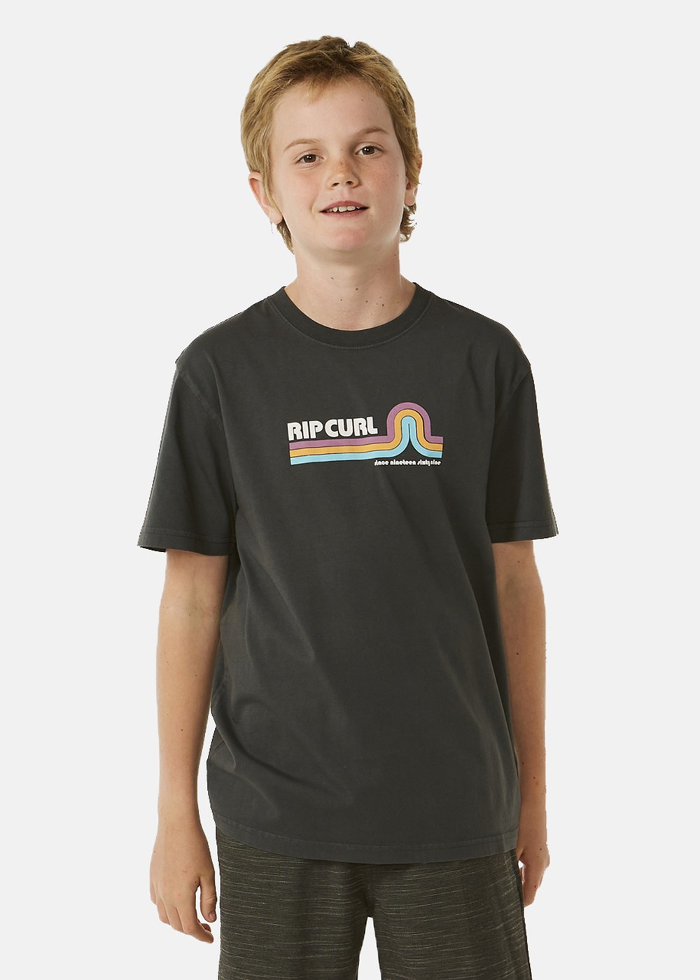 Surf Revival Mumma Tee-Boy, Washed Black, 8,  T-Shirts