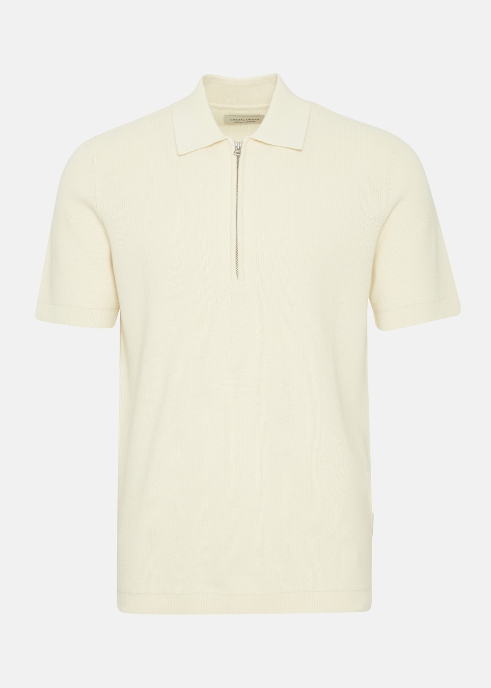 Cfkarl Knit Polo With Halfzip, White Asparagus, Xl,  Bomullspikéer