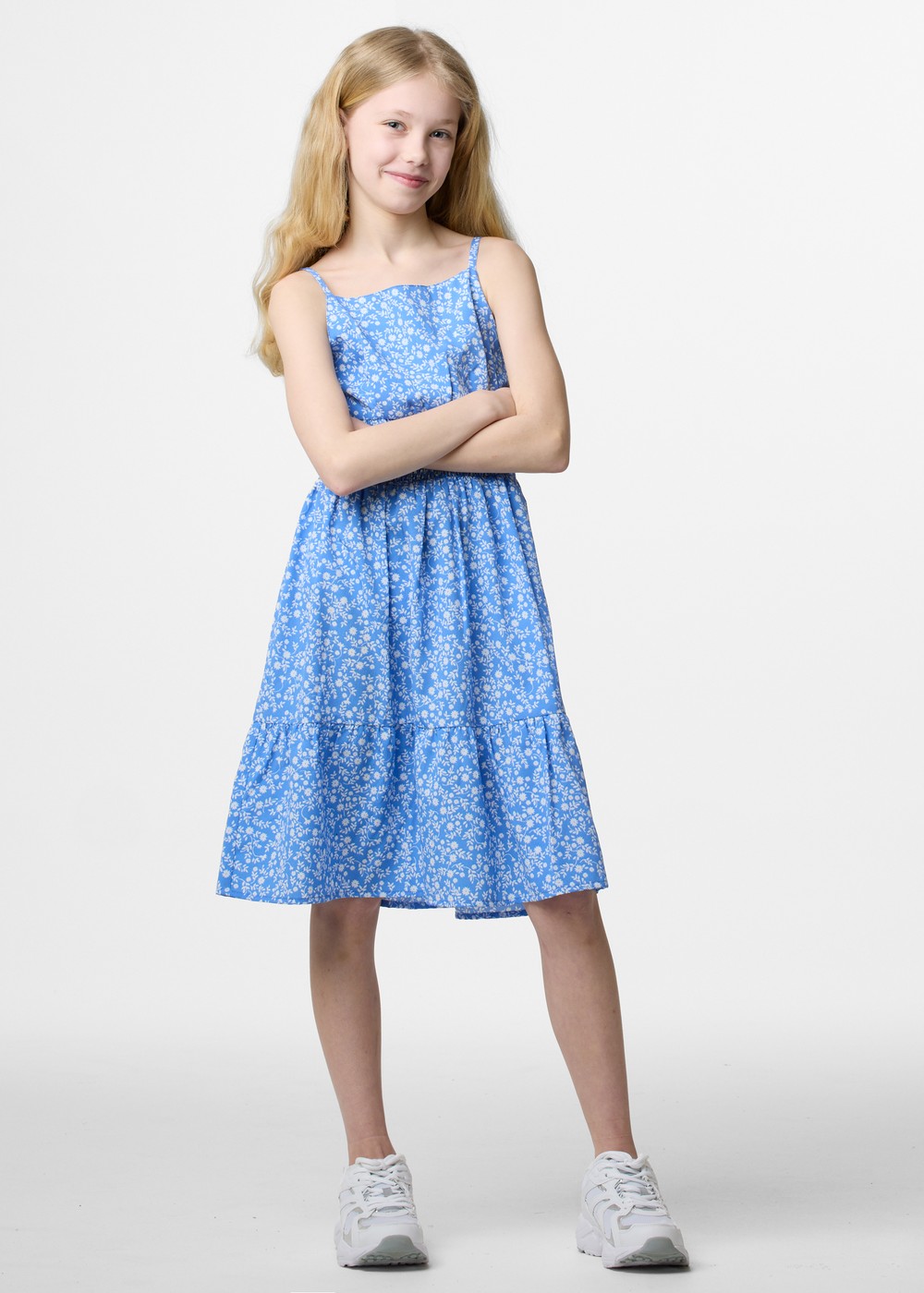 Miami Strap Dress Jr, Blue Flower, 120,  Klänningar