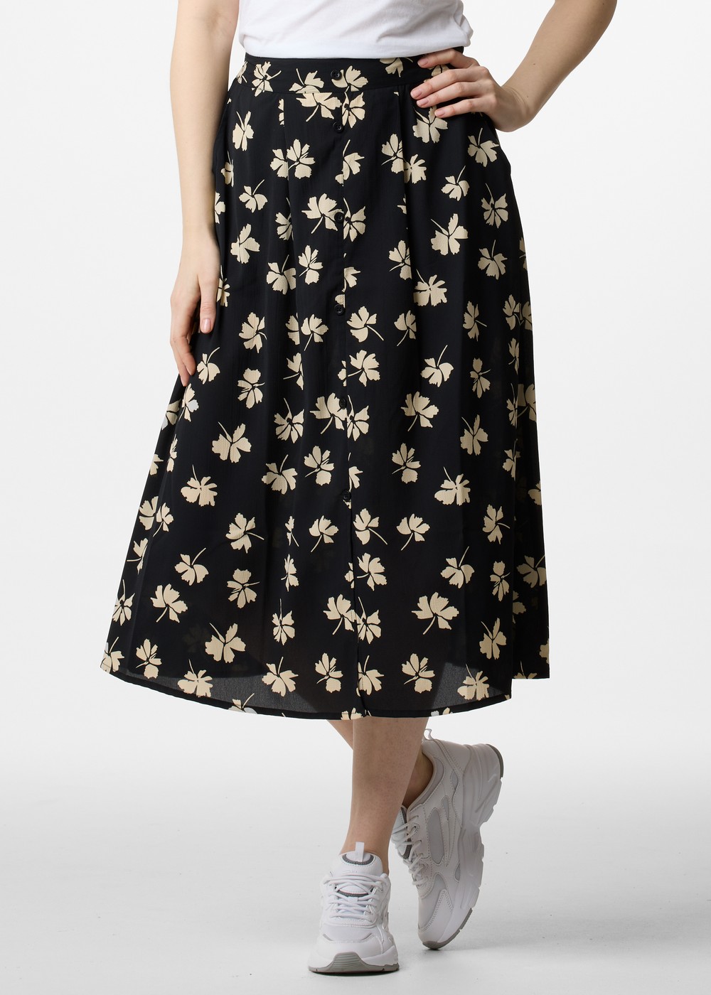 Key West Long Skirt W, Black Flower, 48,  Kjolar